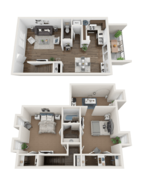 Floor plan for 2 beds, 1.5 baths, 1240 sqft